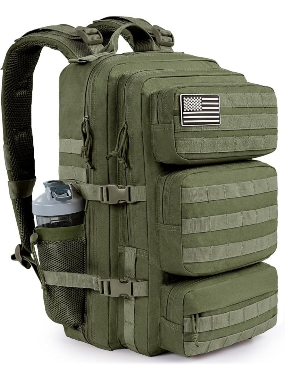 Large 50L Military Tactical Backpack - Water Resistant Assault Pack for Hiking